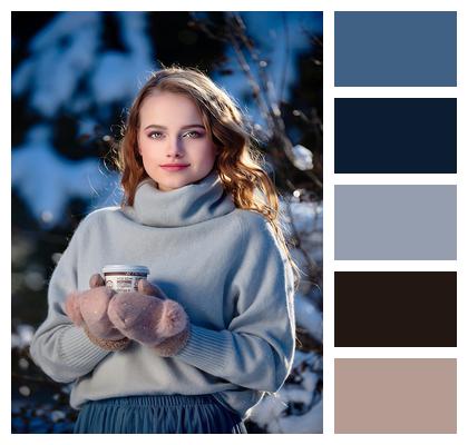 Snow Winter Young Woman Image